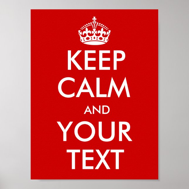 Keep Calm Posters | Customisable background colour (Front)