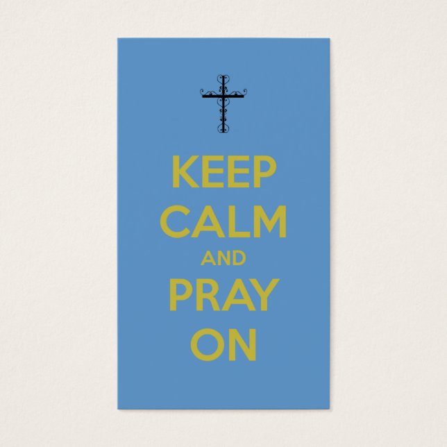 Keep Calm Pray On Mini Quote Bookmark (Front)