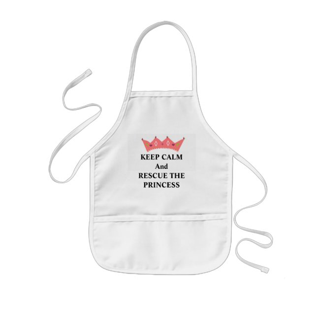 Keep Calm Princess Crown Kids Apron (Front)