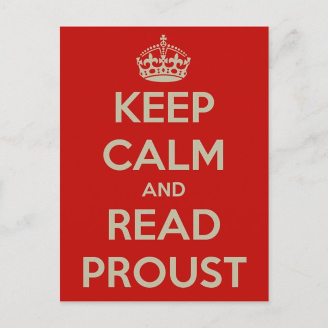 Keep Calm Proust postcard (Front)