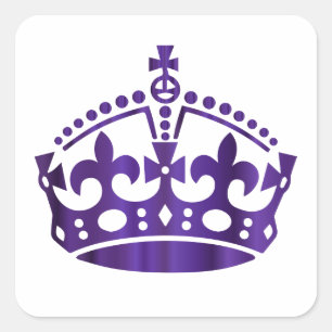 Keep Calm Purple Crown - Change background Square Sticker