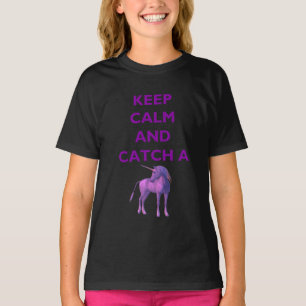 Keep Calm, Purple Unicorn Girls Hanes Dark T-Shirt