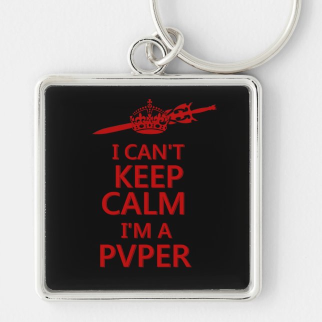 Keep Calm PVP Gamer Key Chain (Front)