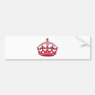 Keep calm red victory crown bumper sticker