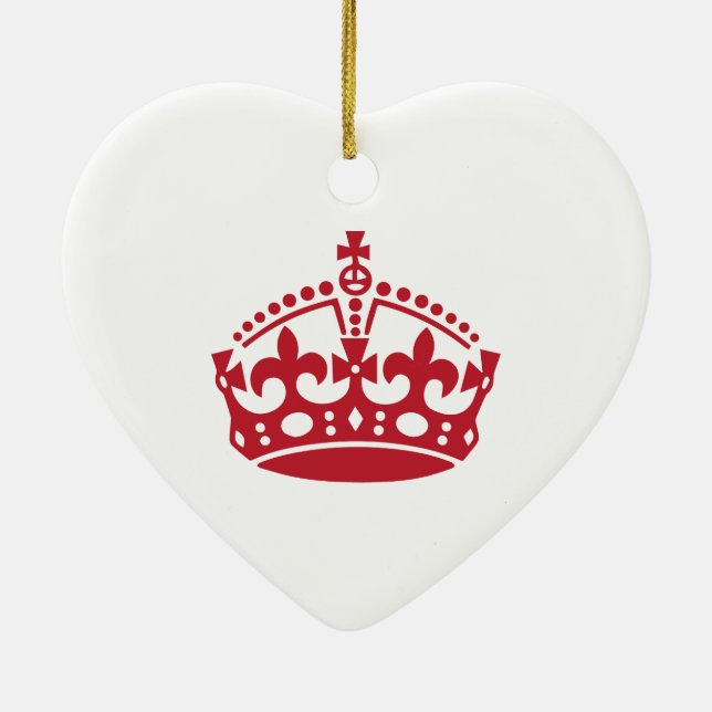 Keep calm red victory crown ceramic tree decoration (Back)
