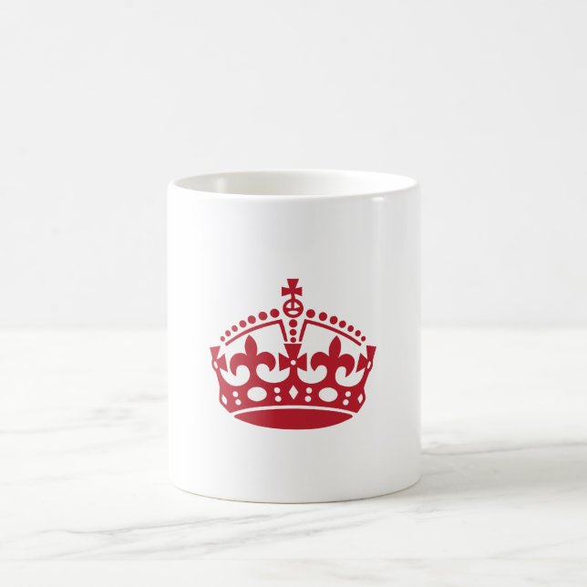 Keep calm red victory crown coffee mug (Center)