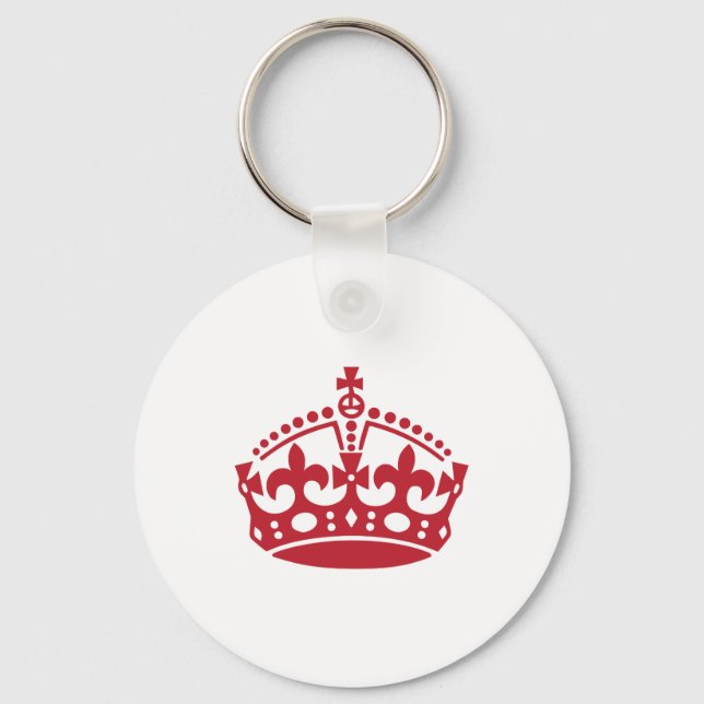 Keep calm red victory crown key ring (Front)