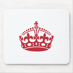 Keep calm red victory crown mouse mat
