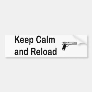 Keep Calm Reload Handgun Bumper Sticker