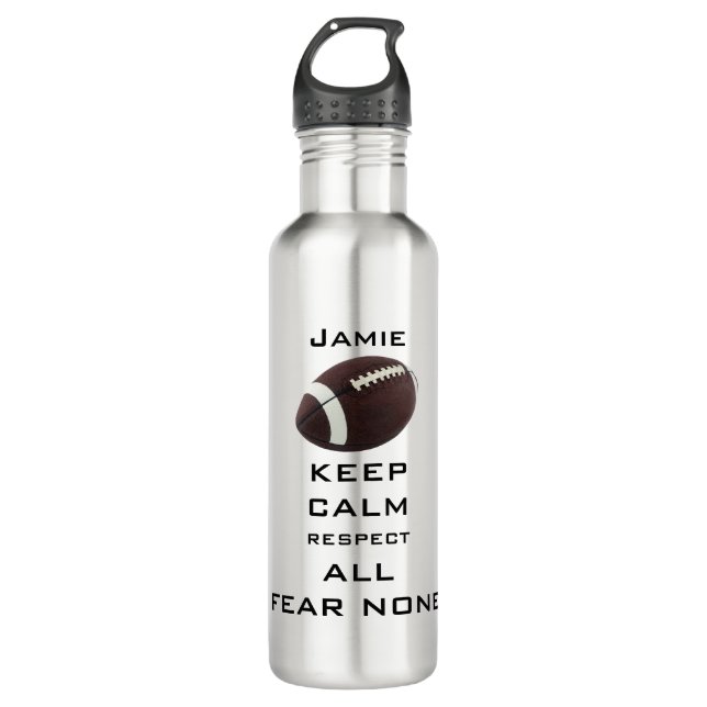 KEEP CALM RESPECT ALL FEAR NONE FOOTBALL ALUMINUM  710 ML WATER BOTTLE (Front)
