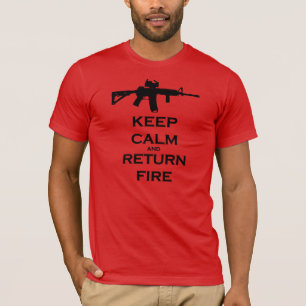 Keep Calm & Return Fire AR15 Open Scope Shirt