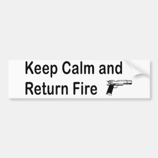 Keep Calm Return Fire Handgun Bumper Sticker