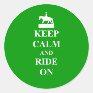 Keep calm & ride on classic round sticker