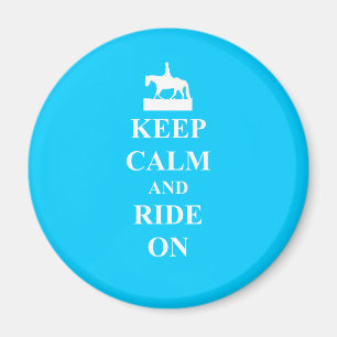 Keep calm & ride on (light blue) magnet