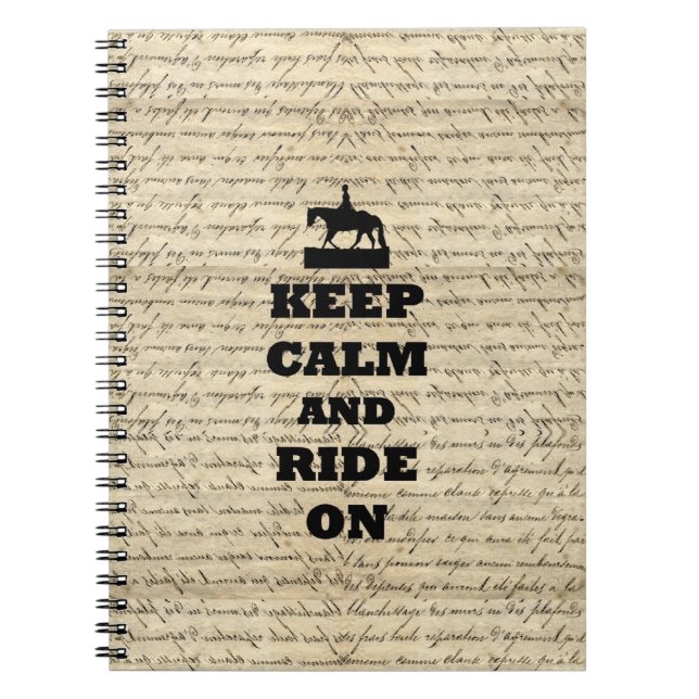 Keep calm & ride on notebook (Front)