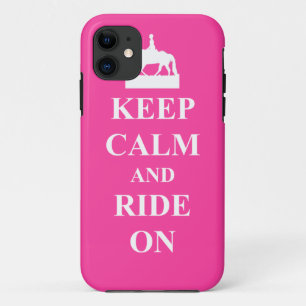 Keep calm & ride on (pink) iPhone 11 case