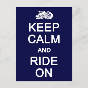 Keep Calm & Ride On postcard, customise Postcard