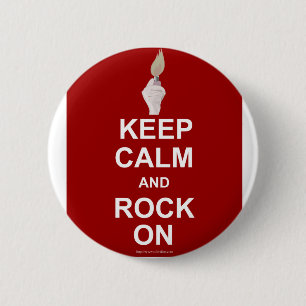 Keep Calm Rock On 6 Cm Round Badge