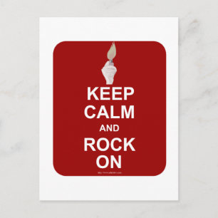 Keep Calm Rock On Postcard
