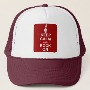 Keep Calm Rock On Trucker Hat