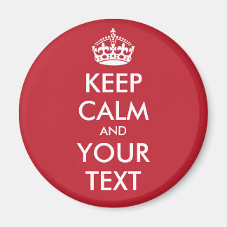 Keep Calm Round Magnet - personalised text