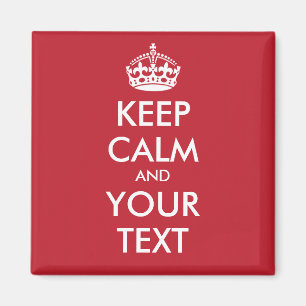Keep Calm Round Magnet - personalised text