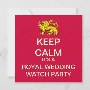 KEEP CALM Royal Wedding Party Invite (Lion)