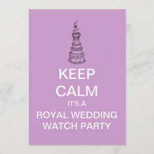 KEEP CALM Royal Wedding Watch Party Invite (Pink)