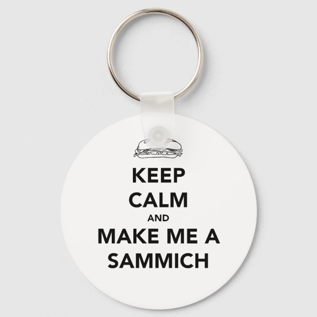 KEEP CALM; SAMMICH TIME KEY RING (Front)