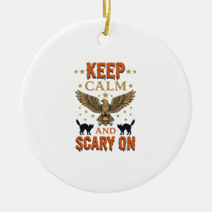 Keep Calm Scary On Vintage Halloween Vector Design Ceramic Tree Decoration