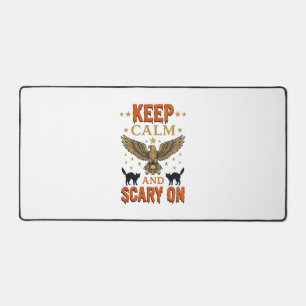 Keep Calm Scary On Vintage Halloween Vector Design Desk Mat