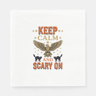 Keep Calm Scary On Vintage Halloween Vector Design Napkin