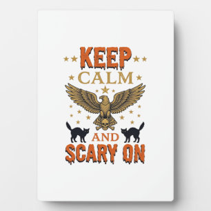 Keep Calm Scary On Vintage Halloween Vector Design Plaque