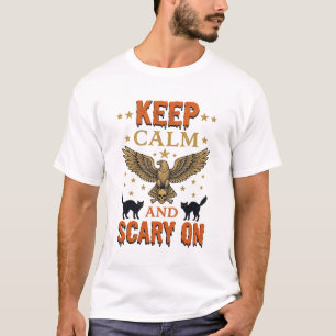 Keep Calm Scary On Vintage Halloween Vector Design T-Shirt