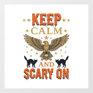 Keep Calm Scary On Vintage Halloween Vector Design Window Cling