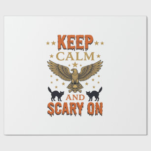Keep Calm Scary On Vintage Halloween Vector Design Wrapping Paper