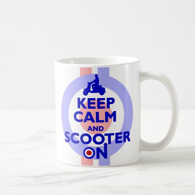 Keep Calm Scooter On (Blue) Travel Mug (Right)