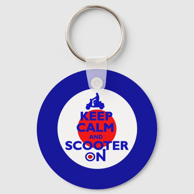 Keep Calm Scooter on Mod target Key Ring (Front)