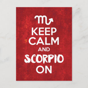 Keep Calm Scorpio On Birthday Astrology Postcard
