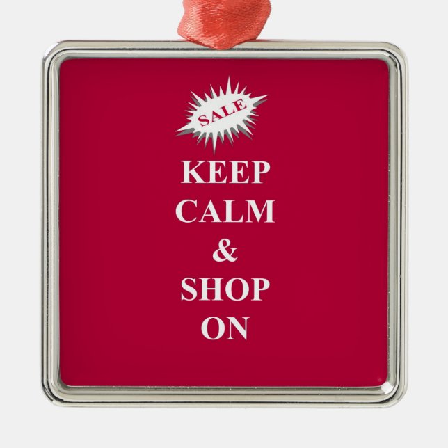 keep calm & shop on metal tree decoration (Front)