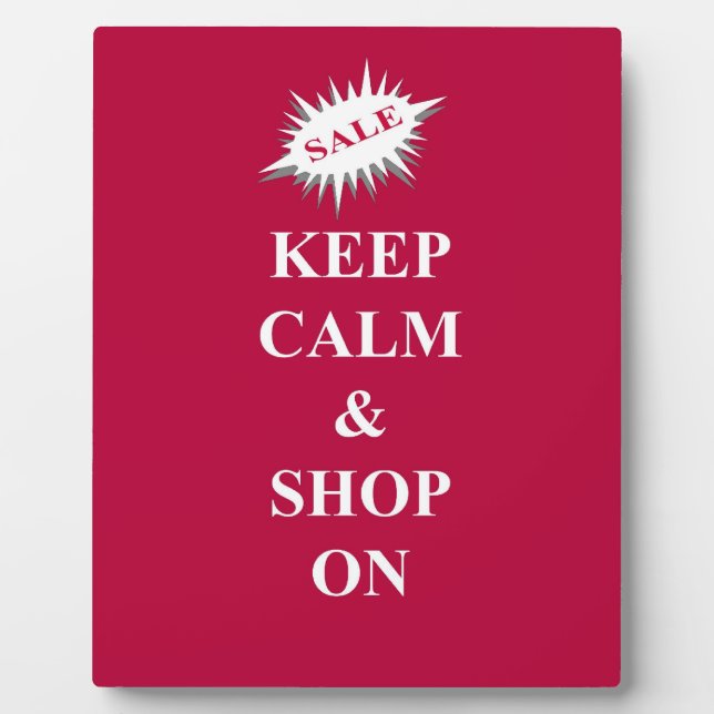 keep calm & shop on plaque (Front)