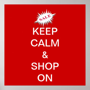 Keep calm & shop on poster