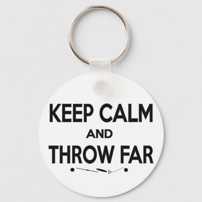 Keep Calm Shot Put Discus Hammer Throw Keychain (Front)