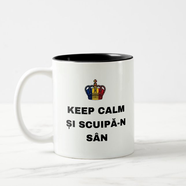 KEEP CALM ȘI SCUIPĂ-N SÂN Two-Tone COFFEE MUG (Left)