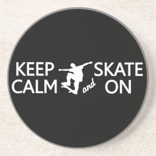 Keep Calm & Skate On custom color coaster