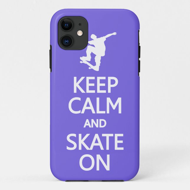 Keep Calm & Skate On custom colour iPhone case (Back)