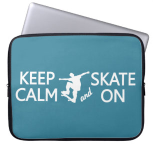 Keep Calm & Skate On custom colour laptop sleeve