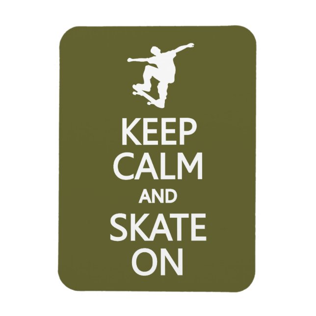 Keep Calm & Skate On custom colour magnet (Vertical)