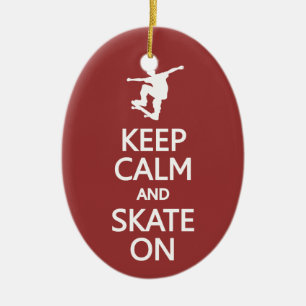 Keep Calm & Skate On custom colour ornament