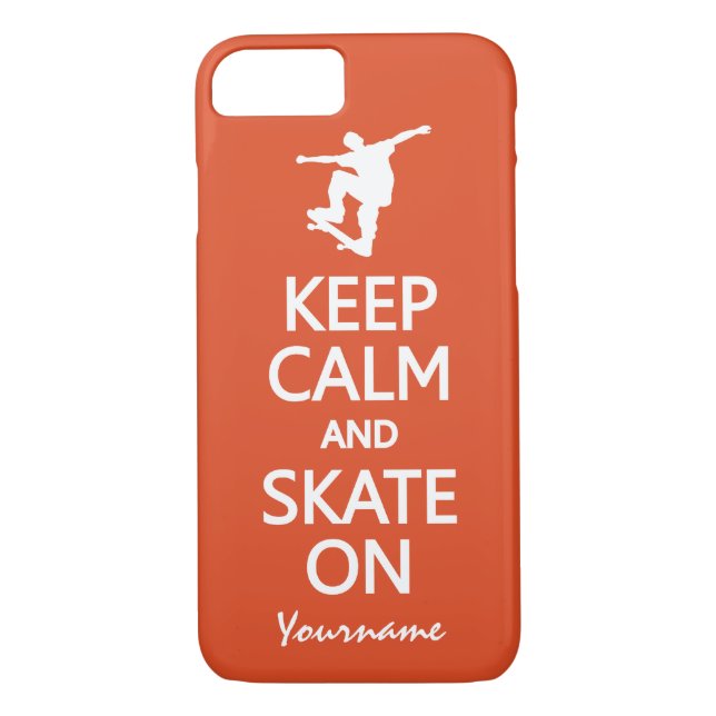 Keep Calm & Skate On custom name & colour cases (Back)